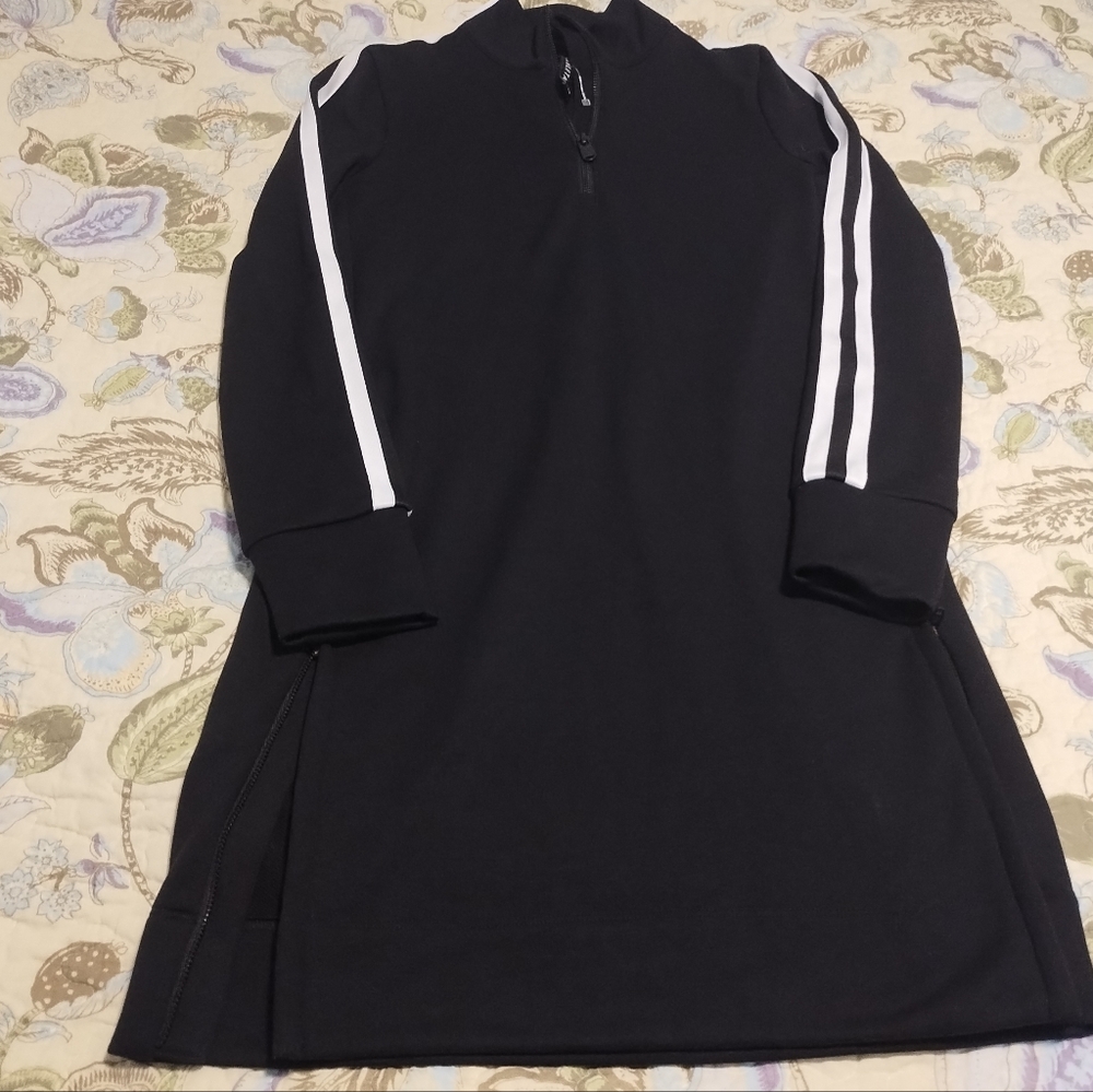 Athleta Crosstown Track Black Half-Zip Pullover D… - image 3